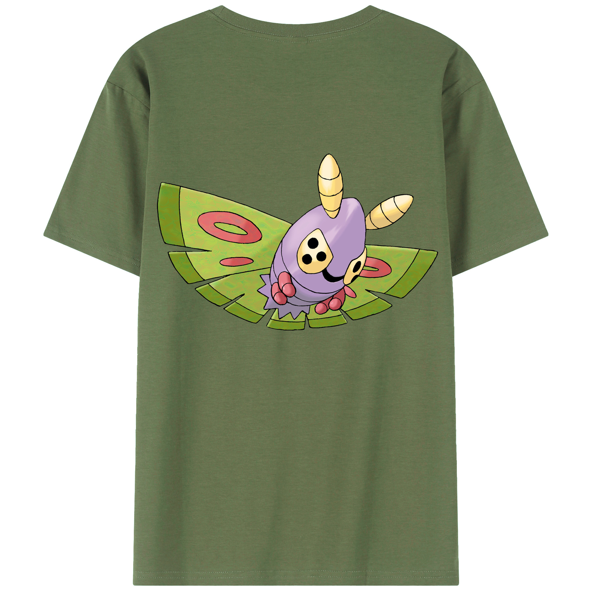 （画像用） ポケットモンスター Pokémon 綿100％ メンズ半袖Tシャツ（バックプリント） 通気性